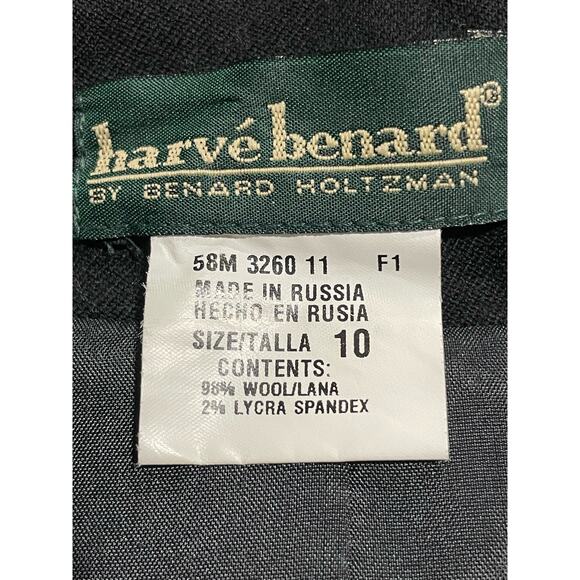 VTG Harve Benard By Benard Holtzman Blazer Womens Sz 10 Wool Single Button Black - Picture 2 of 8